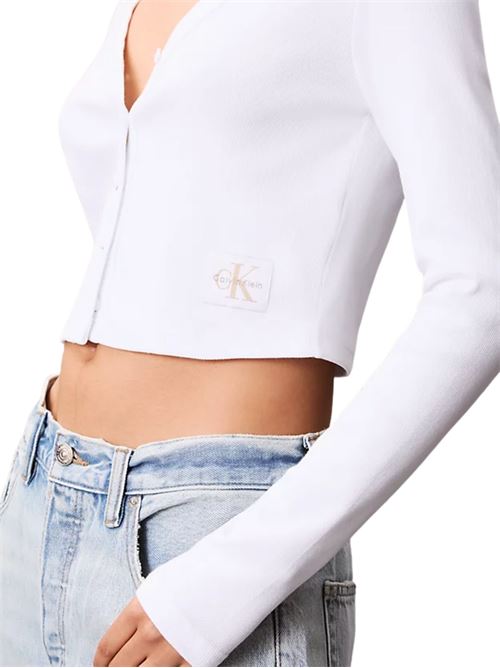 Cardigan bianco in cotone Calvin Klein Jeans | LV047C204GYAA